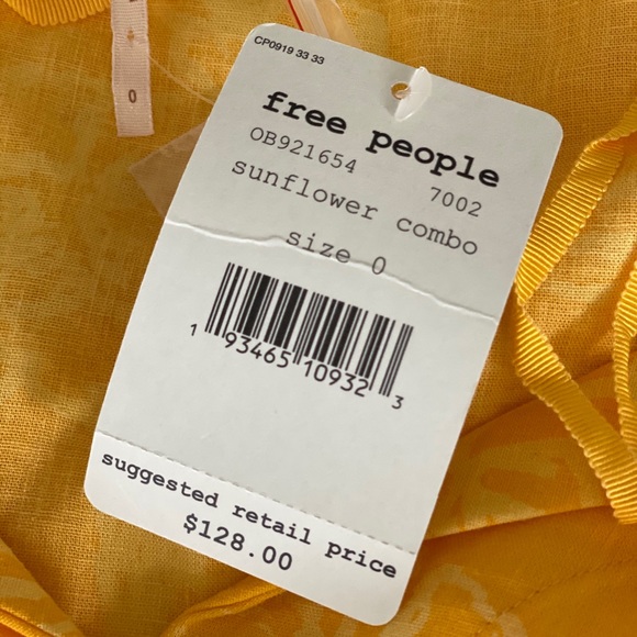 SOLD ❤️New Free People A Thing Called Love mini yellow - Picture 9 of 9